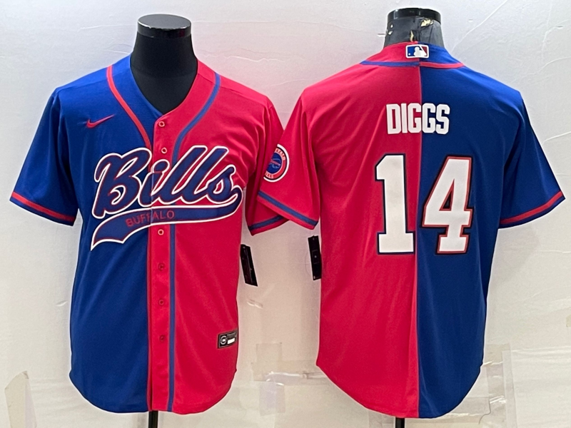 Men's Buffalo Bills Stefon Diggs #14 Royal/Red Jersey Joint Edition